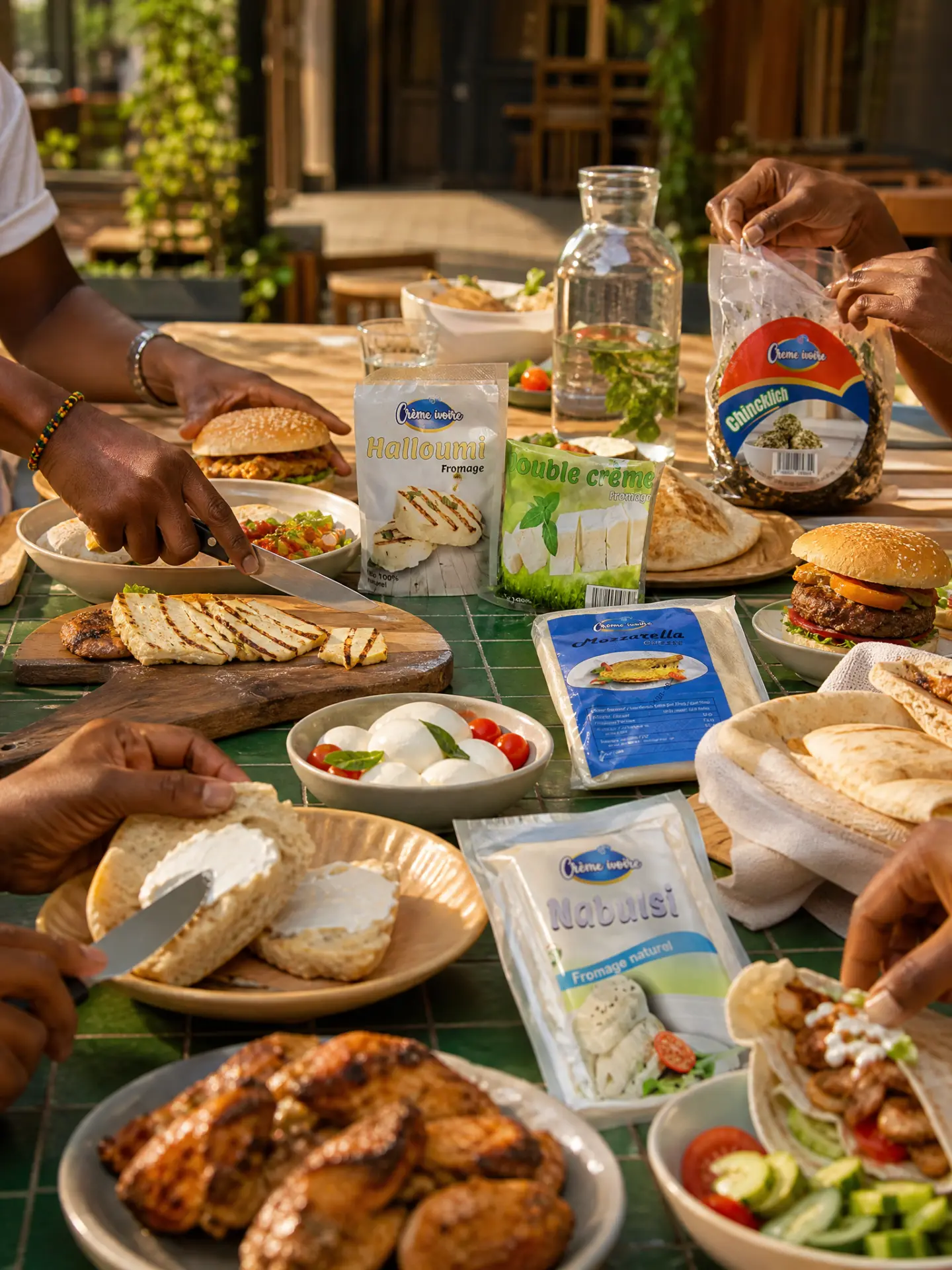 Repas partagé en famille autour des produits Crème Ivoire